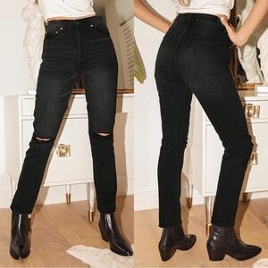 NWT Pistola Keaton High Rise Black Jeans Size 26 Slim Straight Distressed